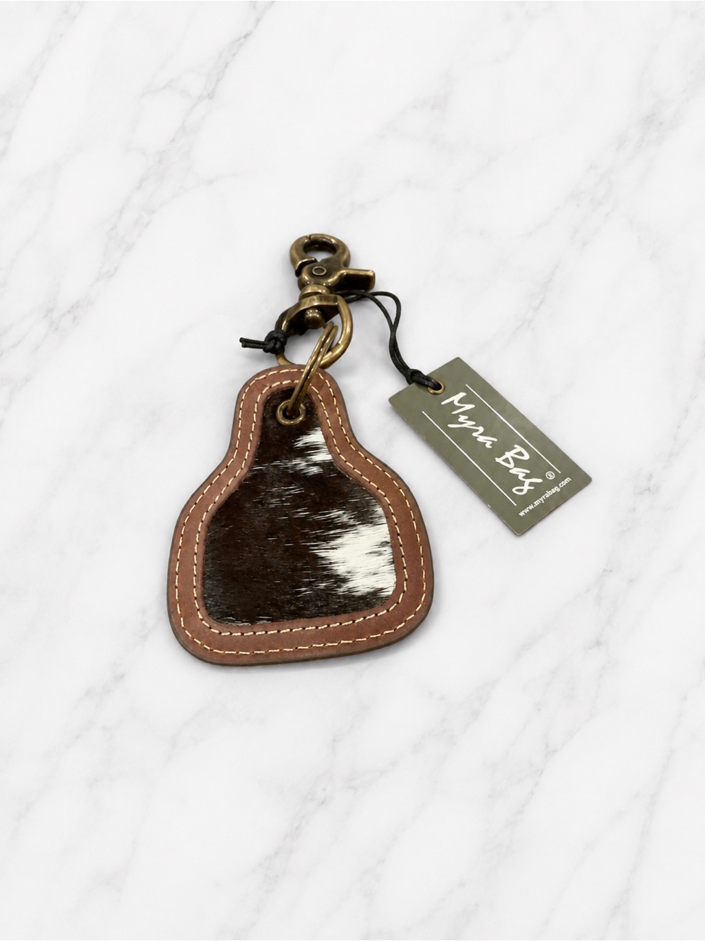 Myra Bag Hair-On-Hide Leather Western Keychain